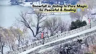 Snowfall in Jinling Is Pure Magic &mdash; So Peaceful & Healing ❄️✨#Nanjing #HealingVibes #ChinaTravel
