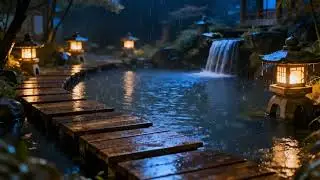 Fall Asleep in 5 Minutes 🌧️ Relaxing Rain Sounds | Zen Garden Night (4K)