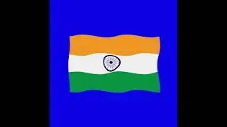 India 2d flag  green screen flag animation