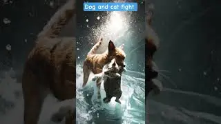 Dog and cat fight #viral #cat #ai #funny #memes #cutecat #viral #escapefromtarkovbeginnersguide #ai