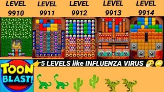 Toon blast: 9910-9914! 🦕5 Dengerous Levels🌿