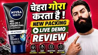 Nivea Men All In 1 Charcoal Face Wash Review , Benefits & How To Use | 3D Action , Gluta Aha 