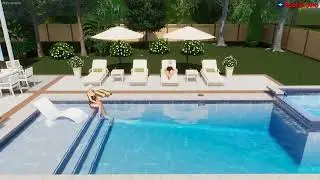 Big Splash - 3D Pool Design - Hampton Style