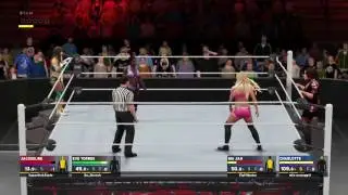 WWE 2K17 Eve Torres & Jacqueline vs. Nix Jax & Charlotte Flair (Online Ranked Match USPS4)