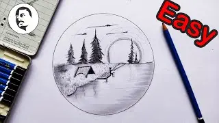 Nature scenery drawing for beginners - easy and step by step #drawing