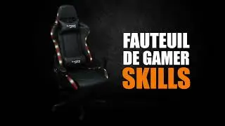 Chaise de bureau gamer SKILLS, rev&ecirc;tement synth&eacute;tique  noir avec LED, IDIMEX