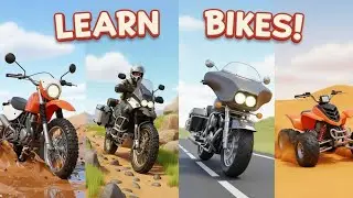 Kids Bike Learning Video 🏍 | Bike Types for Children | 3D Cartoon