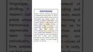 🔴Unity In Diverslity Essay On Unity In Diverslity | Unity In Diverslity Essay In English