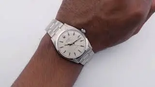 Rolex 5500 Air-King 34 mm Smooth Bezel Stainless Steel Silver Index Dial Oyster Bracelet 1976