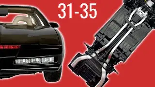 KITT w skali 1:8 od DeAgostini | Części od 31 do 35 | Wał napędowy i przewody, Wydech, oś tylna