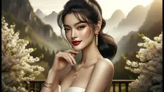 A high-definition photograph of a woman with a poised and elegant demeanor.  #prompt #china #healing