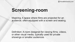 Screening-room Meaning