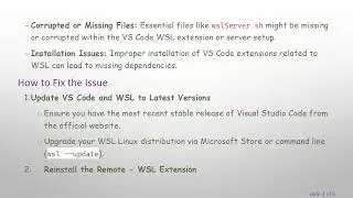 Resolving WSL and Visual Studio Code Integration Issues: Common Causes and Fixes