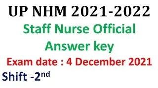 UP NHM officials Answer Key 2021 Staff Nurse exam | 4 December 2021 answer key for Upcoming Exams