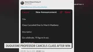 Duquesne professor goes viral after cancelling class to let students celebrate March Madness win