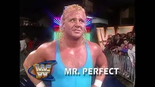 Mr Perfect vs Duane Gill. Bobby Heenan Bad Mouths Perfect on behalf of Lex Luger! 1993 (WWF)