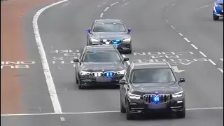 EPIC ARMED POLICE DEPLOYMENT - 3 Unmarked Thames Valley Armed Police Cars responding in convoy