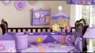 Danielle's Daisies Purple Crib and Toddler Bedding Set