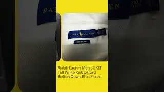 Ralph Lauren Men's 2XLT Tall White Knit Oxford Button Down Shirt Flesh Pony