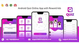 Quiz App Source Code Free Download || Quiz Online App with Earning System & Reward Ads + Admin Panel
