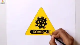 How to draw Covid-19 logo