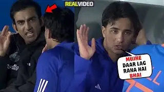 Gautam Gambhir Angry on Abhishek Sharma in dressing room after catch out in Ind vs Aus 1st T20