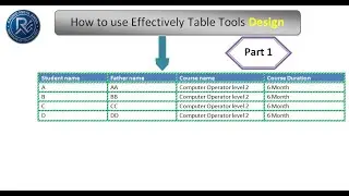 How to use Table tools Design Tools