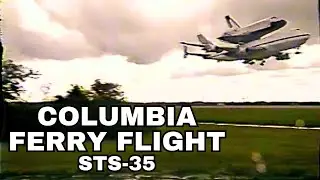 Space Shuttle Columbia Returns to Kennedy Aboard the 747 Carrier Aircraft | STS-35