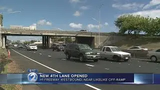 New fourth lane opens on H-1 Freeway after Likelike off-ramp