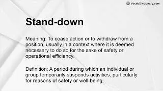 Stand-down Meaning