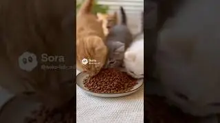 Tiny Kitties are so hungry now😺 / Cat's Daily Life🐾 #cat #cute #shorts