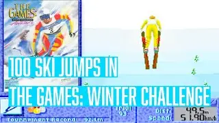 100 Ski Jumps in The Games: Winter Challenge (MS-DOS, 1991) | Skill Progression Gameplay