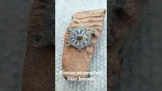 Ep6 Amazing roman enamelled disc brooch #shorts #metaldetecting #trending #treasure #ancient