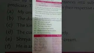 Class 4//chapter 2//subject and predicate explanation and example// exercise 1 solution 