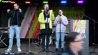 Wir sind die Brandmauer, Demo, Musik und Begr&uuml;ssung, Stuttgart, 01.02.2025