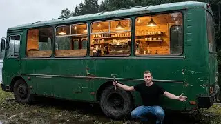Man Buys an Abandoned School Bus and Turns It Into a Coffee Shop - ASMR