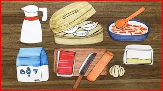 ASMR paper craft cooking, miniature food (Chim Xinh channel)