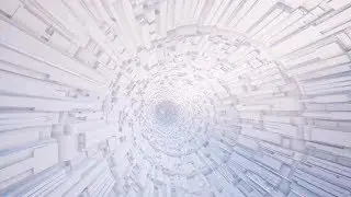 Realistic Sci Fi Corridor with Volumetric Rectangular Design Elements on Walls | Motion Graphics -
