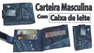 Carteira Masculina feita com caixa de leite