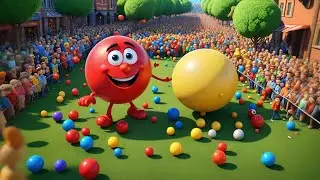 Eight Bouncy Balls Know Big and Small | Size Song for Kids | Nursery Rhymes and Preschool Learning