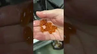 SEC professor hand testing seal of pure-veggie phospholipid lecithin wet softgel for CPHI Spain 2023