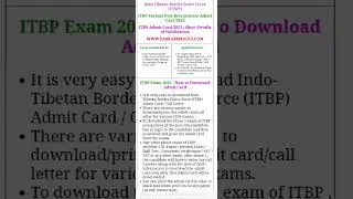 ITBP tradesman admit card 2023