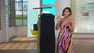 C. Wonder Tie Front Sleeveless Button Down Shirt Dress on QVC