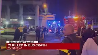 Venice bus crash kills at least 21 people