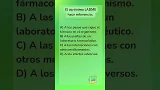 👉 &iquest;Qu&eacute; significa el acr&oacute;nimo LADME en farmacolog&iacute;a? #farmacia