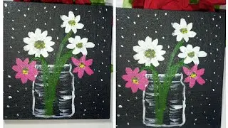 acrylic painting  flowers pot | A Beautiful flowers pot | easy flower pot | एक सुंदर फूल का बर्तन