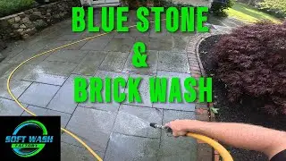 Soft Washing a Blue Stone & Brick Patio w/ All NEW SS Adjustable Nozzle
