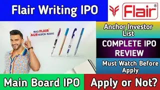 Flair Writing IPO | Flair Writing | IPO Review | Latest GMP | Apply or Not? #flair #newipo #writing
