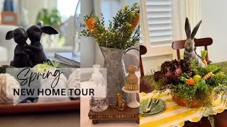NEW HOME SPRING TOUR 2025 | SIMPLE COTTAGE FARMHOUSE SPRING DECOR IDEAS | SEA GREEN COASTAL COTTAGE 