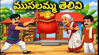 Creative stories -Telugu - ముసలమ్మ తెలివి -  Telugu stories - moral stories in telugu - moral Story 